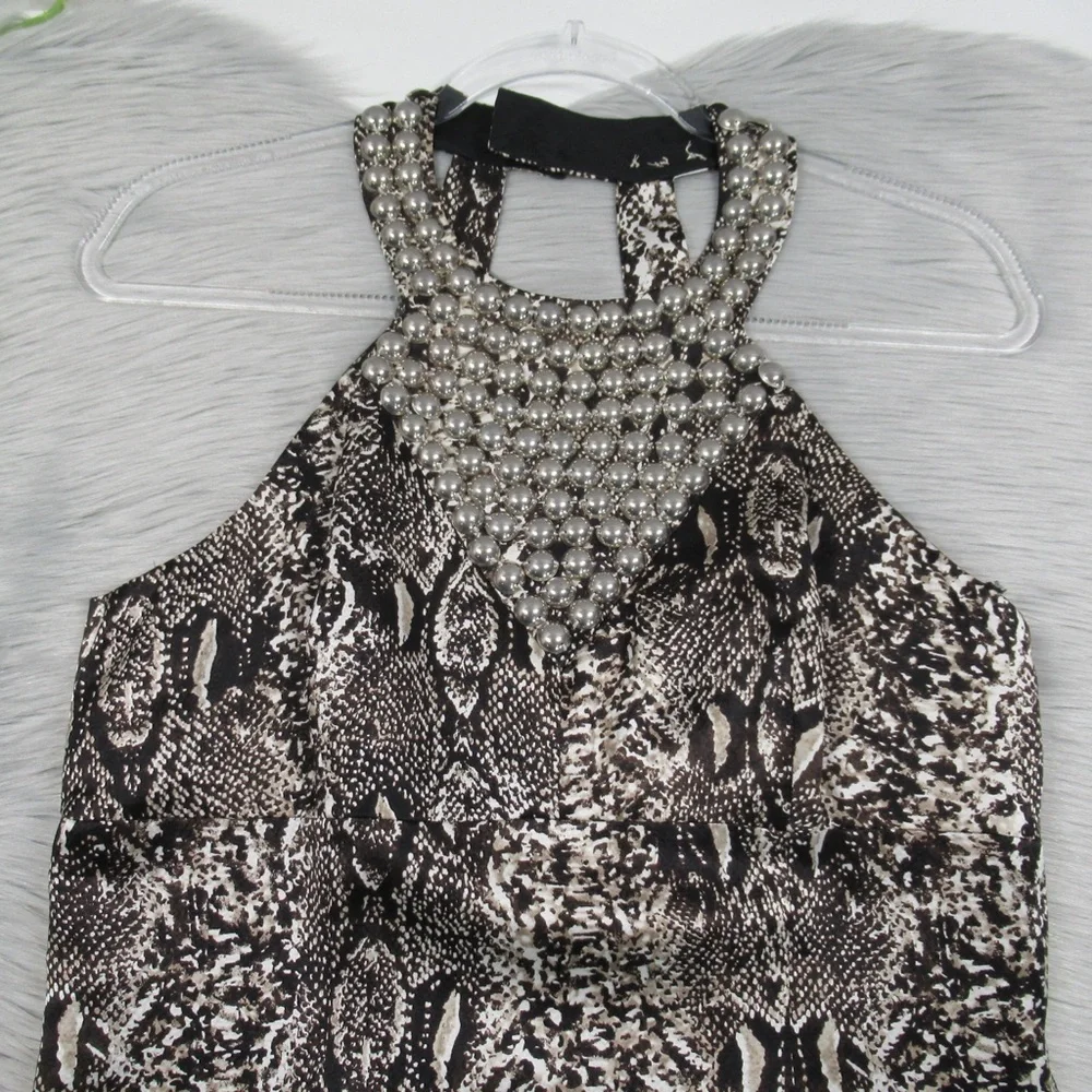 LAUNDRY by Shelli Segal Silk Snakeskin Print Mini Halter Dress Women’s Size 8